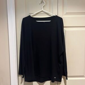 Black athletic long sleeve t-shirt. Good for working out or simply lounging!